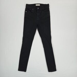Madewell Women High Rise Black Skinny Jeans Soft Minimalist Quiet Luxury Size 25